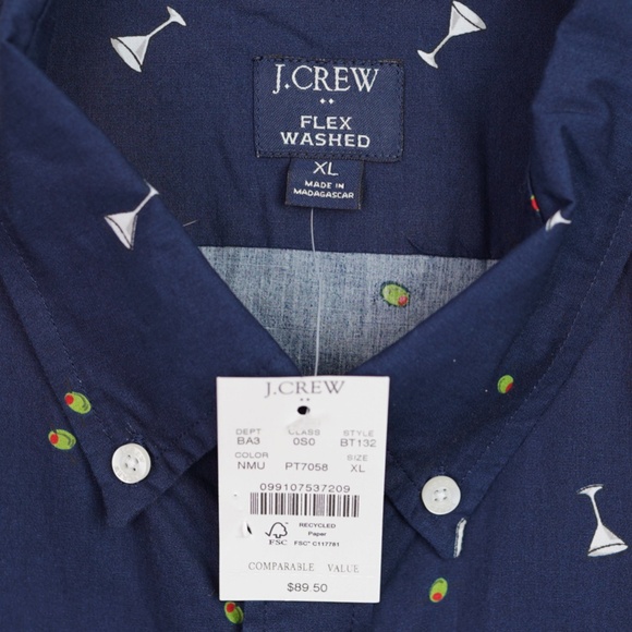 New JCREW Mens Size XL Classic Flex Casual Shirt Navy Multi $89 BT132 - Picture 5 of 5